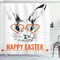 Ambesonne Happy Easter Shower Curtain, Watercolor Bunny and Heart Shapes Glasses, Cloth Fabric Bathroom Decor Set with Hooks, 69" W x 70" L, Burnt Orange Dark Grey